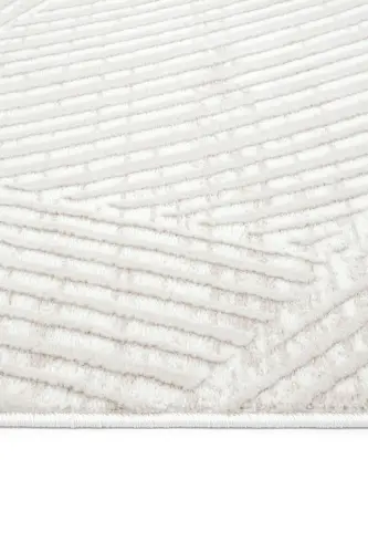 Nevada 2502 Cream Beige Modern Embossed Soft Easy-to-Clean Plain Color Living Room Carpet-Cream 4 - COOL HALI (1)