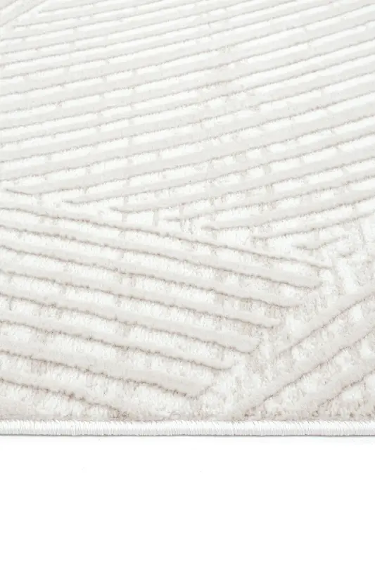 Nevada 2502 Cream Beige Modern Embossed Soft Easy-to-Clean Plain Color Living Room Carpet-Cream 4 - 2