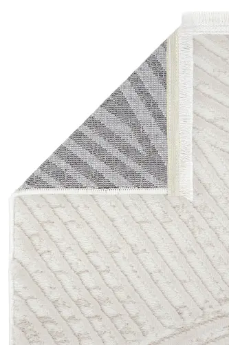 Nevada 2502 Cream Beige Modern Embossed Soft Easy-to-Clean Plain Color Living Room Carpet-Cream 4 - 7