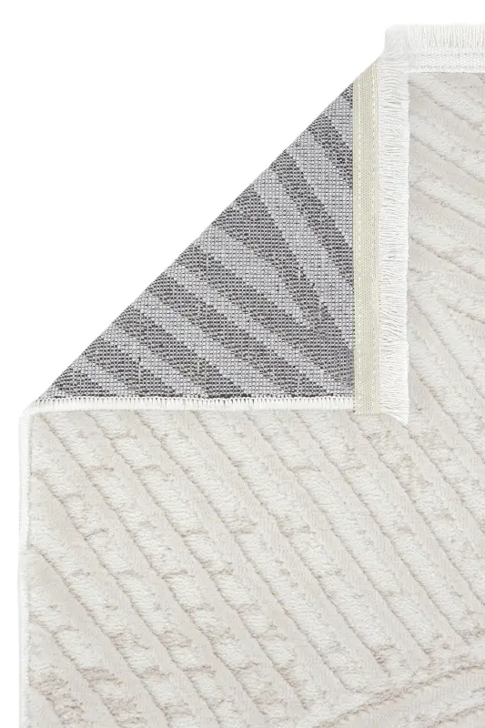 Nevada 2502 Cream Beige Modern Embossed Soft Easy-to-Clean Plain Color Living Room Carpet-Cream 4 - 7