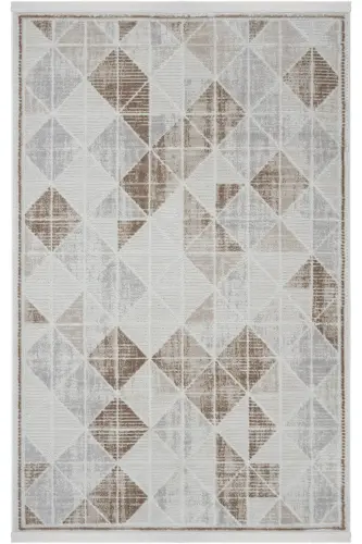 Nevada 2503 Cream Beige Carpet Modern Striped Machine Carpet Glossy Texture Home Room Living Room Hall Carpet-Beige Mink - COOL HALI (1)