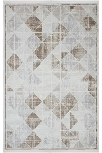 Nevada 2503 Cream Beige Carpet Modern Striped Machine Carpet Glossy Texture Home Room Living Room Hall Carpet-Beige Mink - 3