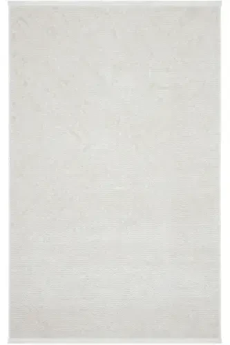 Nevada 2504 Cream Beige Machine Carpet Soft Embossed Plain Carpet Summer Room Living Room Hall Carpet-White - COOL HALI (1)