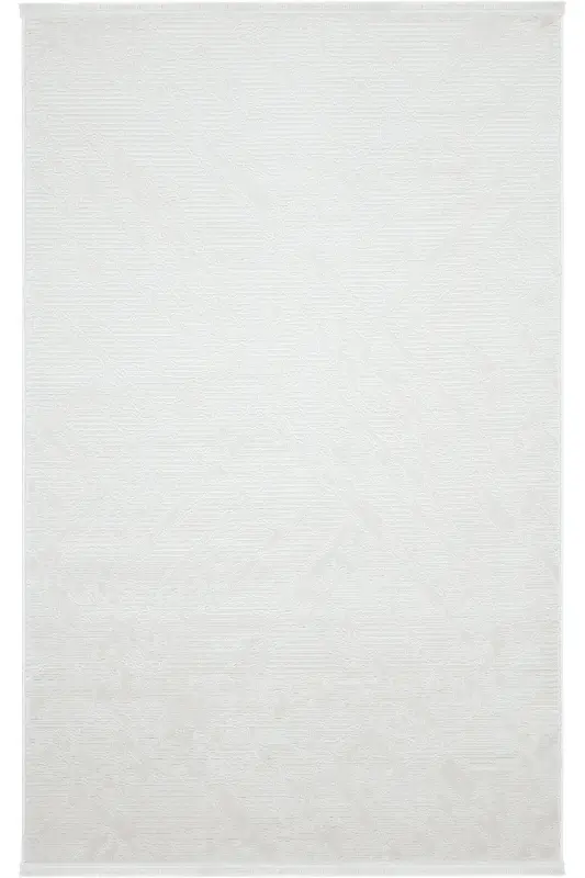 Nevada 2504 Krem Bej Makine Halısı Yumuşak Kabartmalı Düz Halı Yazlık Oda Oturma Odası Salon Halısı-Beyaz - 3