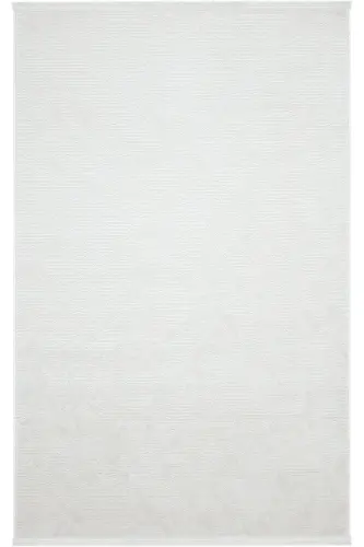 Nevada 2504 Krem Bej Makine Halısı Yumuşak Kabartmalı Düz Halı Yazlık Oda Oturma Odası Salon Halısı-Beyaz - 3