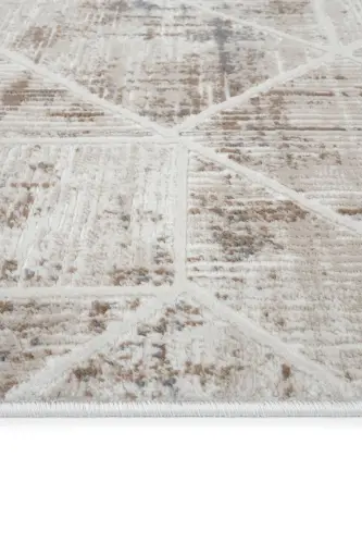 Nevada 2505 Beige Mink Carpet Geometric Pattern Soft Satin Look Home Room Living Room Hall Carpet-Mink 9 - 7