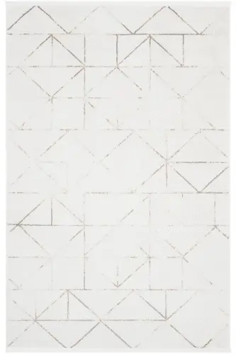 Nevada 2506 Cream Mink Geometric Patterned Carpet Machine Woven Soft Home Room Living Room Sitting Room Carpet-Cream 2 - COOL HALI (1)