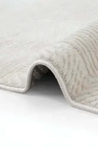 Nevada 2507 Cream Beige Striped Machine Carpet Soft Embossed Bedroom Living Room Sitting Room Carpet-Cream 3 - COOL HALI (1)