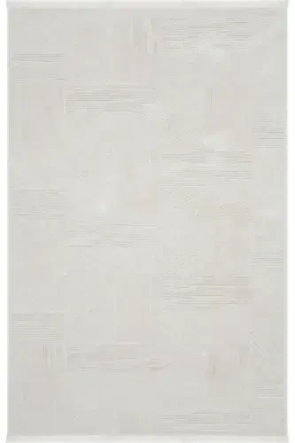 Nevada 2507 Krem Bej Chiziqli Mashina Gilami Yumshoq Kabartmali Yotoq Xonasi Salon Mehmon Xonasi Gilami-Krem 3 - 4