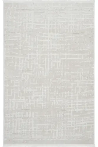 Nevada 2508 Beige White Striped Soft Machine Carpet Embossed Bedroom Living Room Rug-Cream 1 - COOL HALI (1)