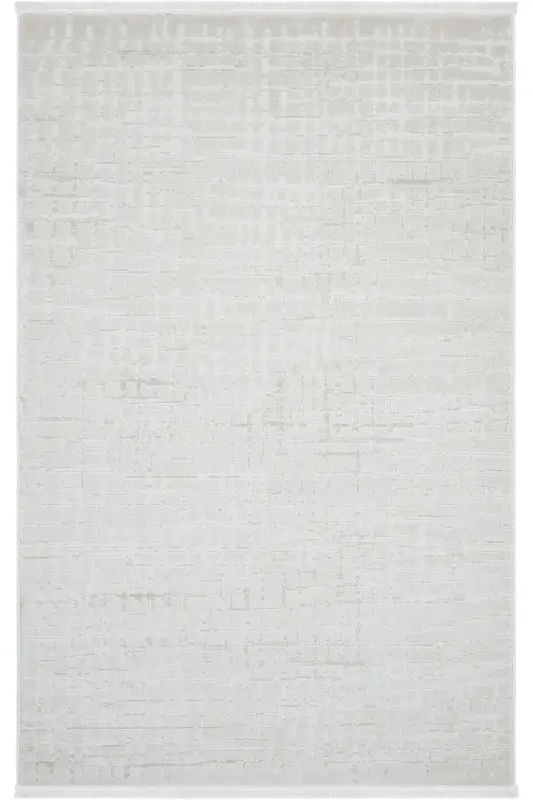 Nevada 2508 Beige White Striped Soft Machine Carpet Embossed Bedroom Living Room Rug-Cream 1 - 3