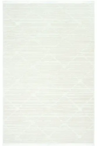 Nevada 2509 Cream Embossed Carpet Soft Fringed Modern Home Room Living Room Bedroom Carpet-Beige White - COOL HALI (1)
