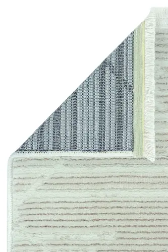 Nevada 2509 Cream Embossed Carpet Soft Fringed Modern Home Room Living Room Bedroom Carpet-Beige White - 4
