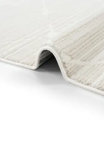 Nevada 2509 Cream Embossed Carpet Soft Fringed Modern Home Room Living Room Bedroom Carpet-Beige White - 5