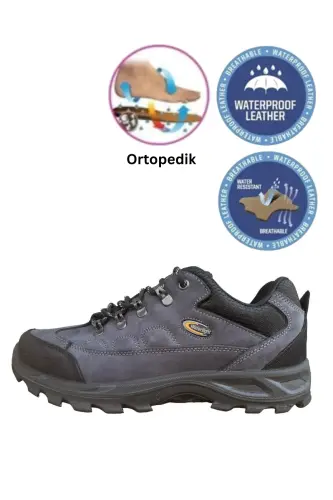 never waterproof breathable orthopedic sole genuine leather-M5537NBlue 