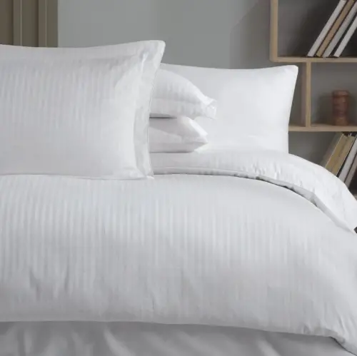 Nevresim Dünyası Çift Kişilik Çizgili Nevresim Takımı Beyaz - 4