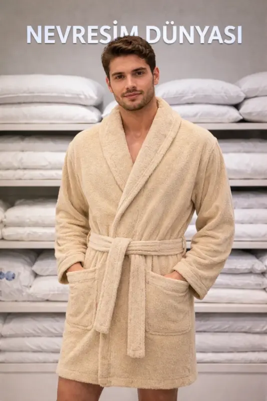 Nevresim Dünyası Cotton Single Bathrobe Capp Size M - 1