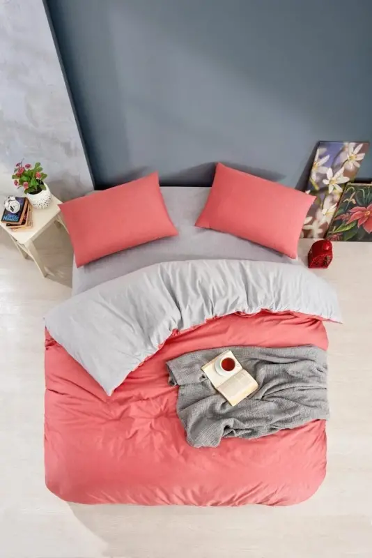 Nevresim Dünyası Düz Renk Tek Kişilik Nevresim Takımı Kırmızı - NEVRESIMDUNYASI