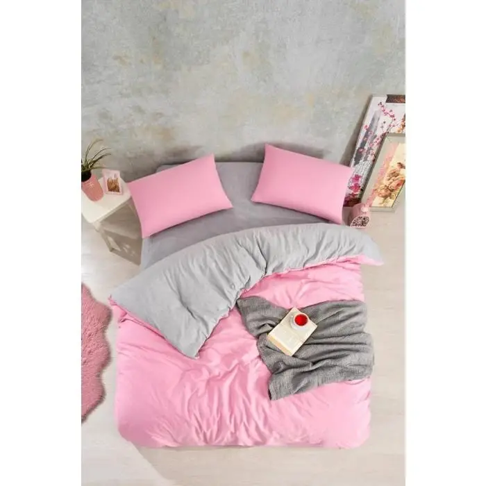 Nevresim Dünyası Düz Renk Tek Kişilik Nevresim Takımı Pembe - 1