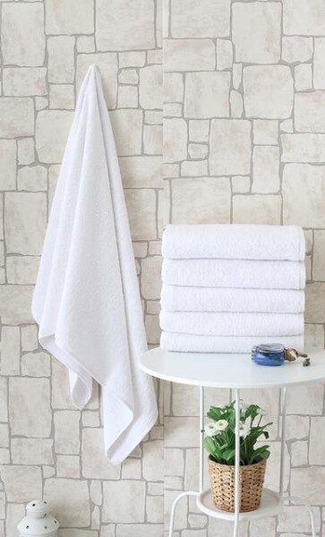 Nevresim Dunyasi Hotel Type 4-Piece 70x140 Bath Towel White - 1