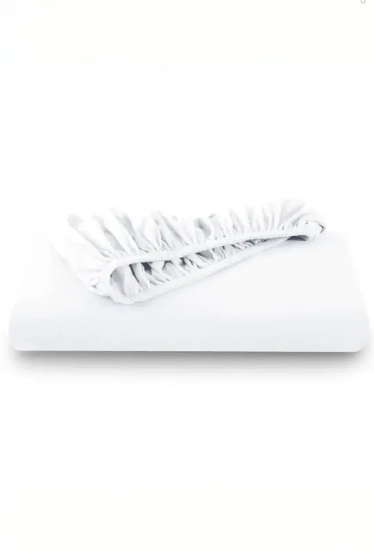 Nevresim Dünyası Pamuk Çift Kişilik Lastikli(fitted) Penye Çarşaf Beyaz - 2