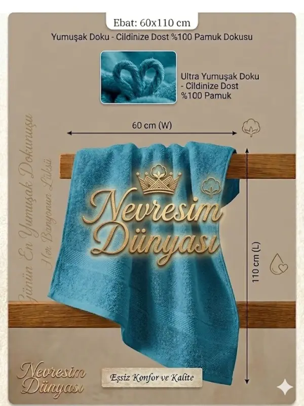 Nevresim Dünyası Prime Havlu 60x110 Yeşil - 1
