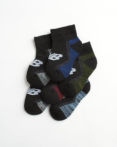 New Balance Baby Boys' Socks - 6 Pack Cushion Quarter Cut Socks (Infant/Toddler) - 33