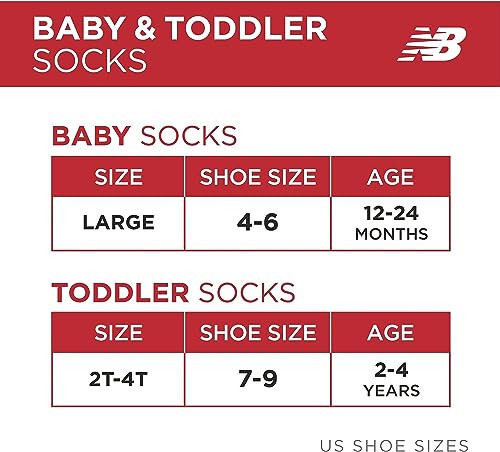 New Balance Bebek Erkek Çorapları - 6'lı Paket Yastıklı Dörtte Bir Kesim Çorap (Bebek/Yürümeye Başlayan) - 35