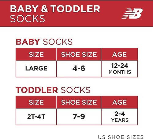 New Balance Bebek Erkek Çorapları - 6'lı Paket Yastıklı Dörtte Bir Kesim Çorap (Bebek/Yürümeye Başlayan) - 23