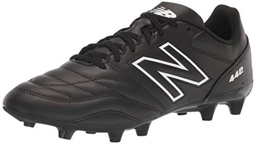 New Balance Men's 442 V2 Academy FG Soccer Shoe, Black/White, 8.5 Wide - 1