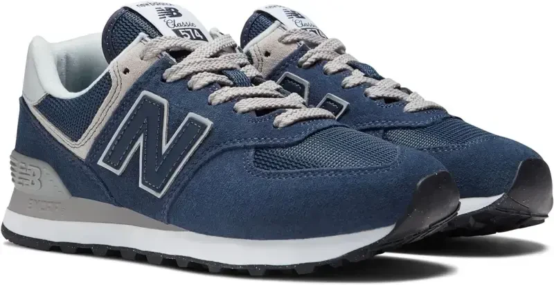New Balance WL574EVN: Women's 574 V2 Essential Sneaker, NAVY/WHITE- - NEW BALANCE