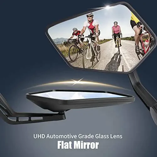 New Bar End Bike Mirror, APLSTOW HD Automotive Grade Glass Lens E-Bike Mirrors, Scratch Resistant, Safe Bicycle Rearview Mirrors (A Pair) - 2