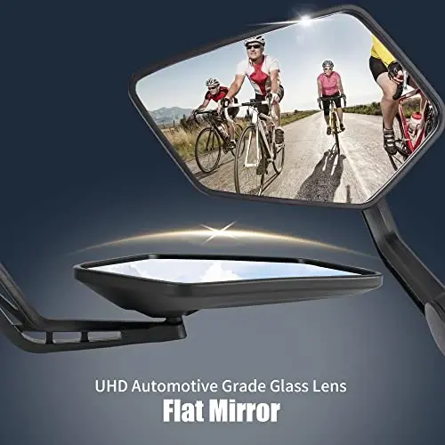 New Bar End Bike Mirror, APLSTOW HD Automotive Grade Glass Lens E-Bike Mirrors, Scratch Resistant, Safe Bicycle Rearview Mirrors (a pair-B) - 2