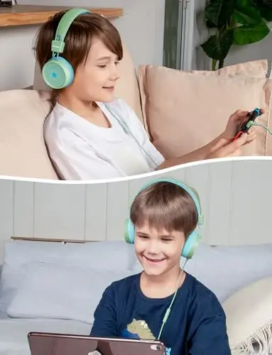 New bee Kids Headphones for School with Microphone KH20 HD Stereo Safe Volume Limited 85dB/94dB Foldable Lightweight On-Ear Headphone for boy Mac/Android/Kindle/Tablet/Pad - 6