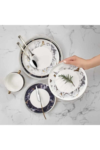 New Bone Aşiyan Collection 91 Parça Yuvarlak Yemek Takımı -altın Yaldızlı- - KORKMAZ
