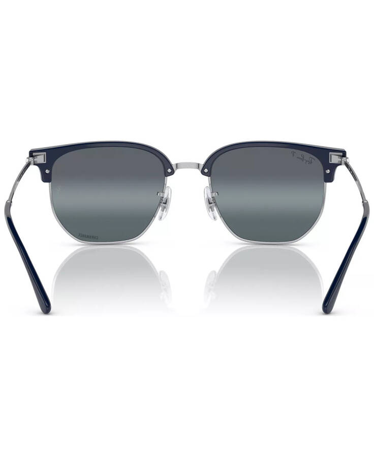 New Clubmaster Polarized Sunglasses, RB4416 Blue on Silver-Tone - 11