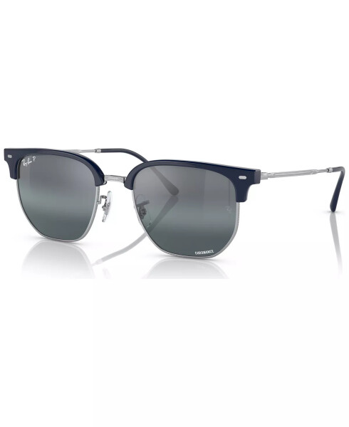 New Clubmaster Polarized Sunglasses, RB4416 Blue on Silver-Tone - 1