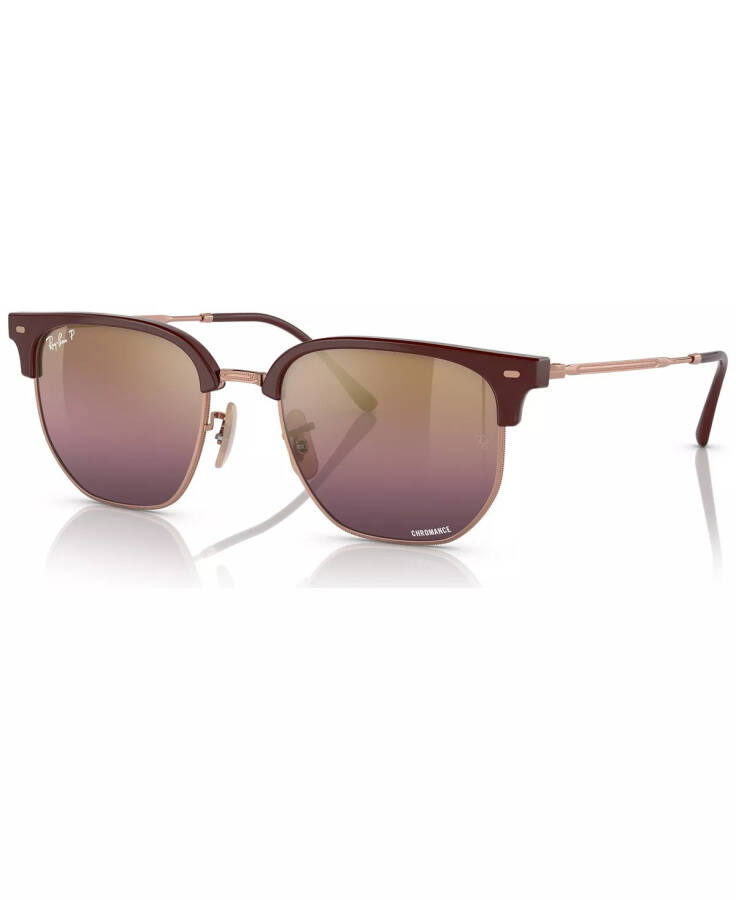 New Clubmaster Polarized Sunglasses, RB4416 Bordeaux on Rose Gold-Tone - 8