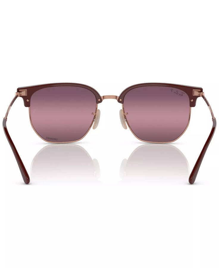 New Clubmaster Polarized Sunglasses, RB4416 Bordeaux on Rose Gold-Tone - 11