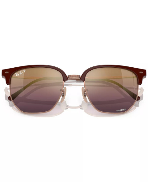 New Clubmaster Polarized Sunglasses, RB4416 Bordeaux on Rose Gold-Tone - 5