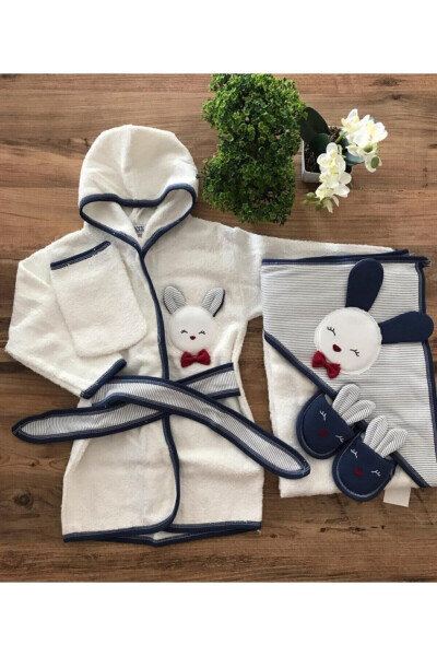 New Collection Baby Boy Towel Robe Set L100826 Baby Birth Gift - 7