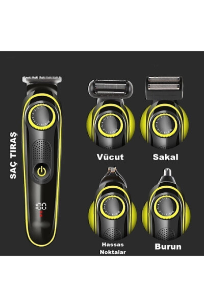 New Generation 5-Head Pro Barber Hair Beard Nose Neck Laser Epilation Pre-Shaving Razor - 21