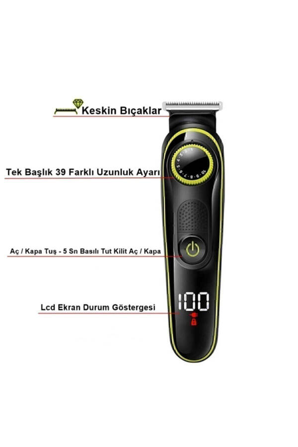 New Generation 5-Head Pro Barber Hair Beard Nose Neck Laser Epilation Pre-Shaving Razor - 17