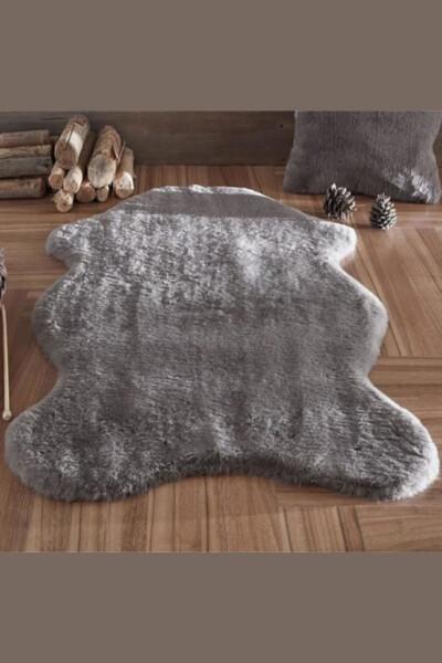 New Generation Anthracite Fur Plush Rug - 1