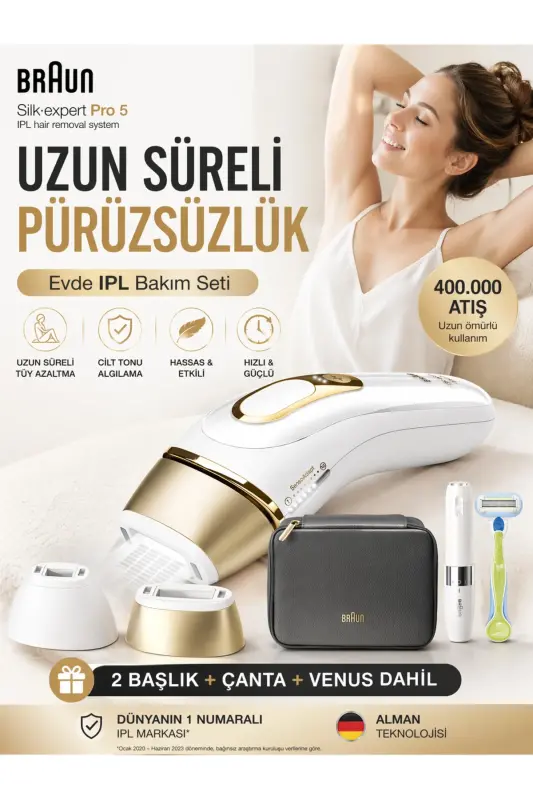New Generation IPL Hair Removal Device Corded Laser Epilation- L'oreal Paris Skin Care Set - BRAUN