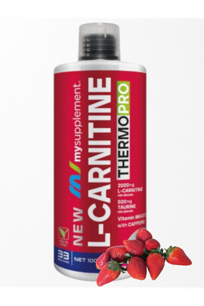 New L-carnitine Thermopro Strawberry Flavored 2000mg L-carnitine Liquid 1000ml 33 Servings - 2