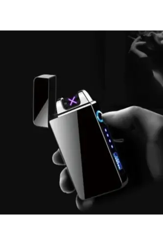 New Model USB Rechargeable Electric Lighter Black - GENEL MARKALAR (1)