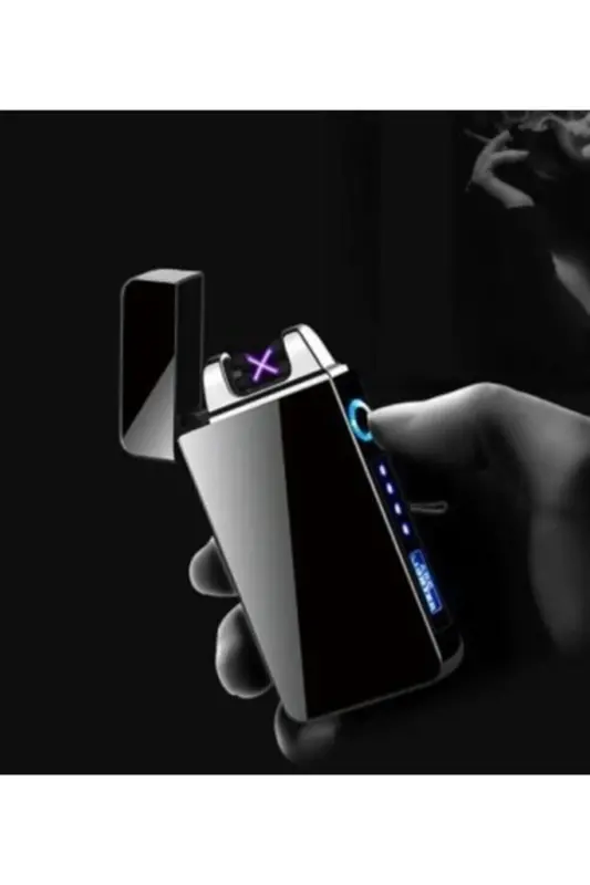 New Model USB Rechargeable Electric Lighter Black - 2