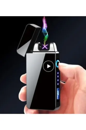 New Model USB Rechargeable Electric Lighter Black - 3