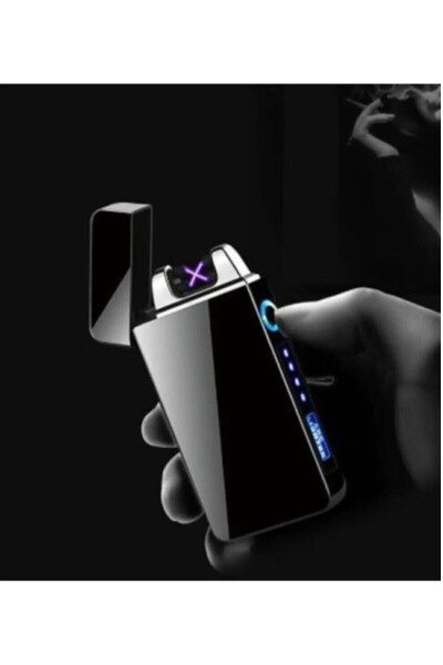 New Model USB Rechargeable Electric Lighter Black - 6